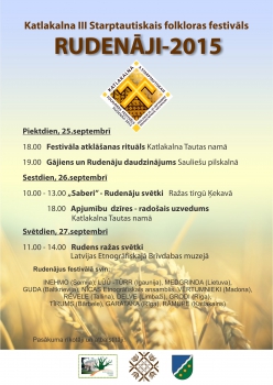 Katlakalna III Starptautiskais folkloras festivāls "Rudenāji"